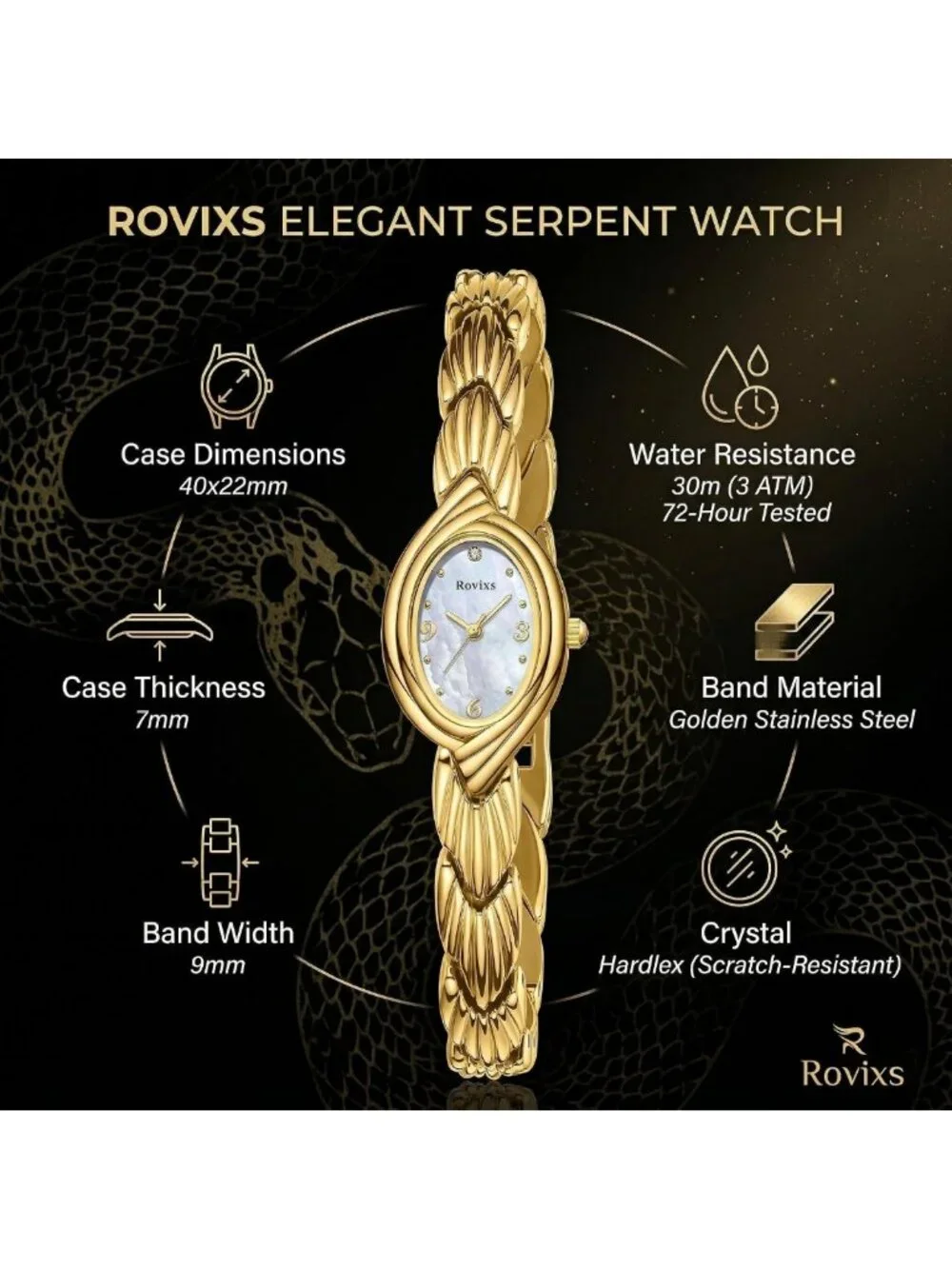 Elegant Vintage Women's Quartz Watch - Classic Design, Water Resistant